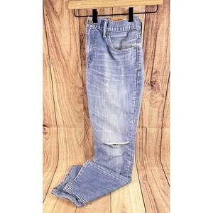 Levi's 511 Mens‎ Blue Jeans Distressed Straight Light Wash Faded 32W x 30.5L